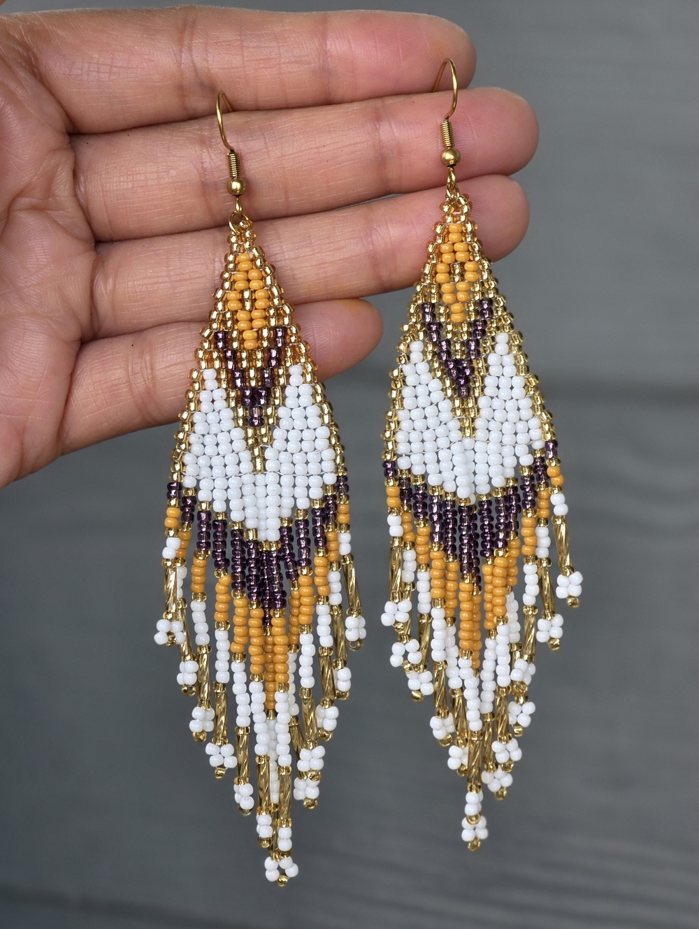 Brie Boho Earrings Beaded Fringe Handmade Jewelry Boheme